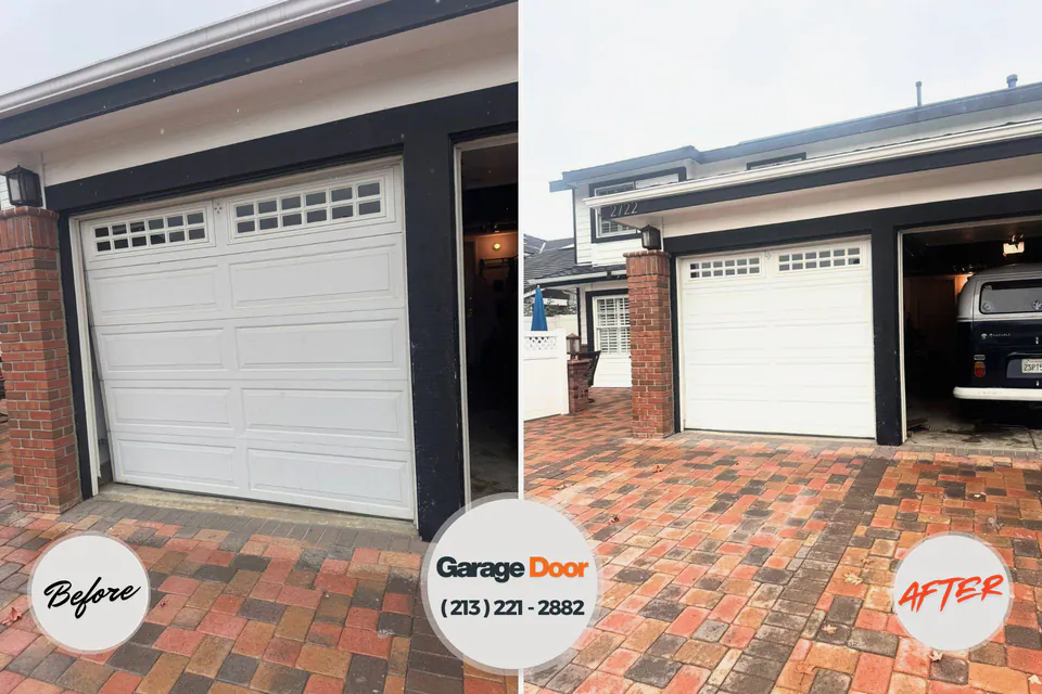 Before and after: garage door repair Granville, OH